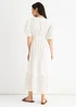 Gini London White Wrap Broderie Cotton Belted Midi Dress - 16 Image 2