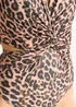 Gini London Brown Animal Print Twisted Cut Out Halter Swimsuit - Size 8 Image 3
