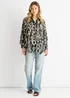 Gini London White Mono Abstract Print Oversized shirt - M/L Image 1