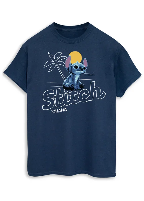 Disney Stitch Ohana Navy T Shirt - Extra Large Image 1