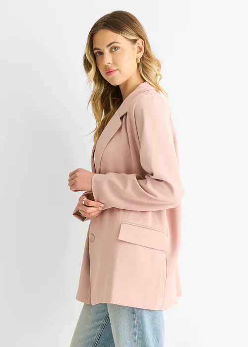 Gini London Blush Oversized Tailored Blazer - S/M Image 4