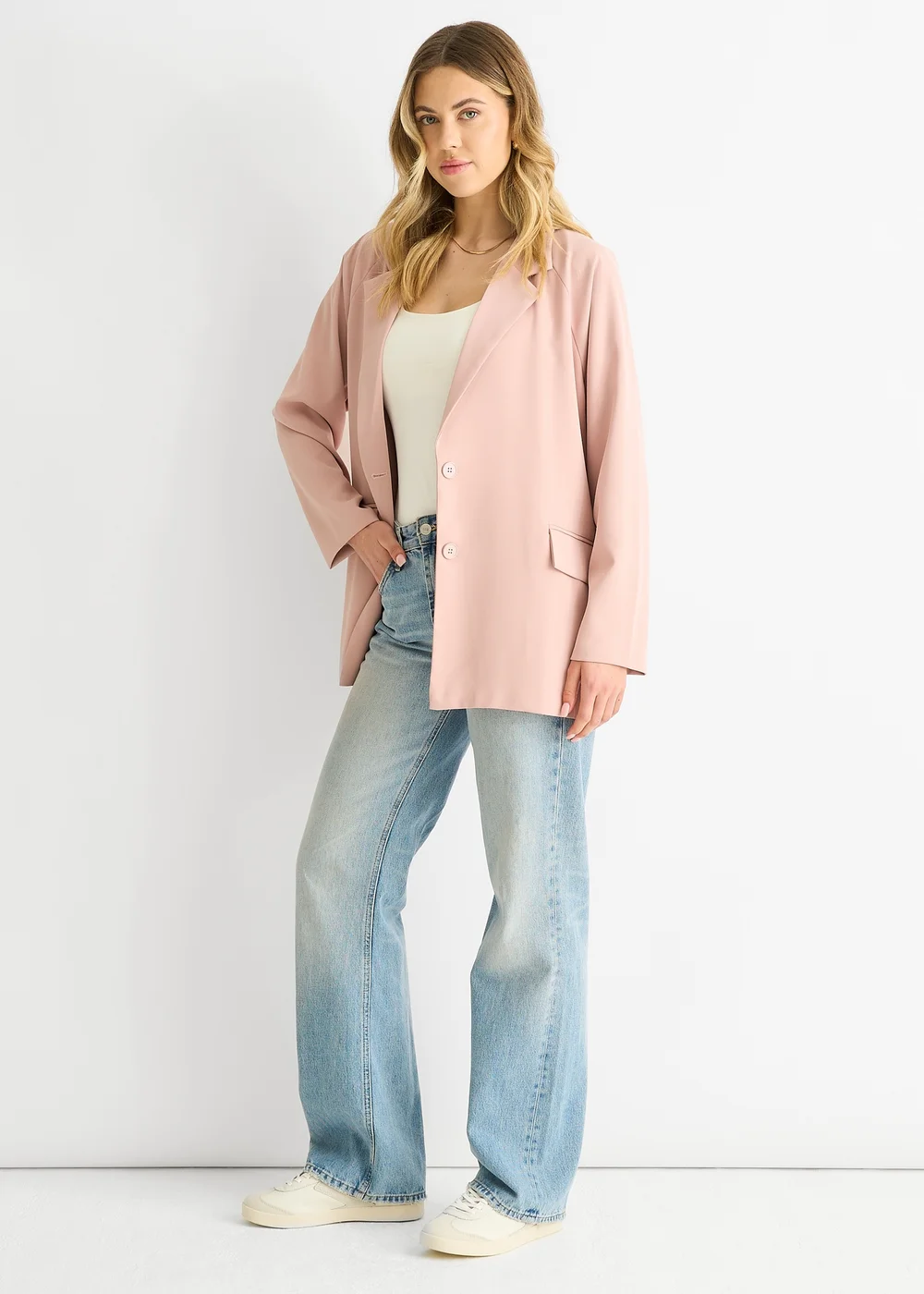 Gini London Blush Oversized Tailored Blazer - S/M Image 1