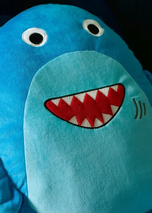 Catherine Lansfield Sheldon the Shark 3D Blue Shaped Cushion (46x42cm) - One Size Image 2