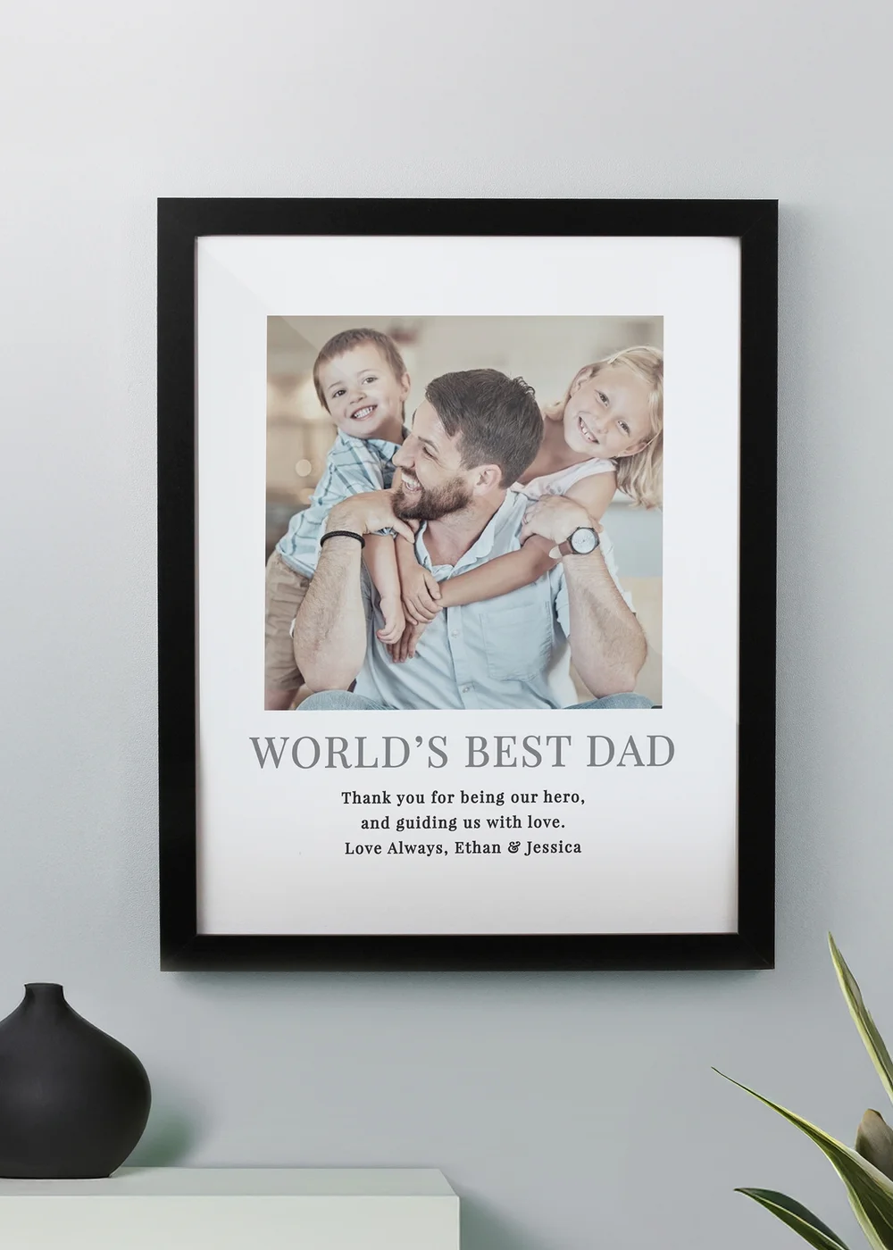 Personalised Memento Company Square Photo Upload Black Poster Frame - One Size Image 1