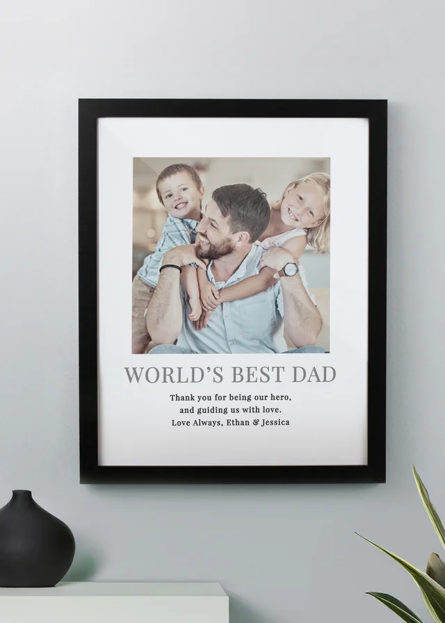 Personalised Memento Company Square Photo Upload Black Poster Frame