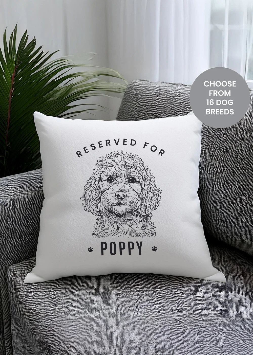 Personalised Memento Company White Reserved For Dog Breed Cushion - One Size Image 1