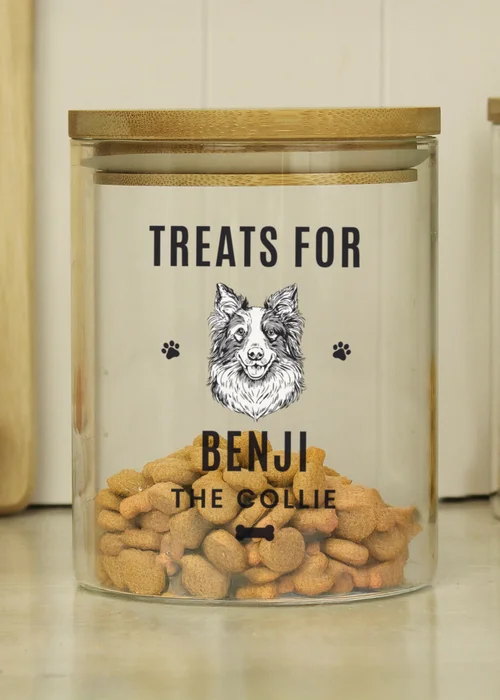 Personalised Memento Company Clear Dog Breed Glass Treat Jar - One Size Image 2