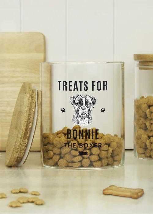 Personalised Memento Company Clear Dog Breed Glass Treat Jar - One Size Image 3