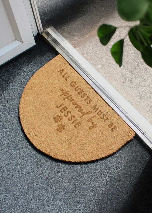 Personalised Memento Company Approved By The Pet Brown Half Moon Indoor Doormat - One Size Image 2