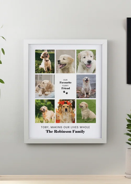 Personalised Memento Company Pet Multi Photo Upload White Framed Print - One Size Image 2