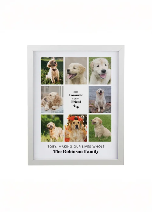 Personalised Memento Company Pet Multi Photo Upload White Framed Print - One Size Image 4