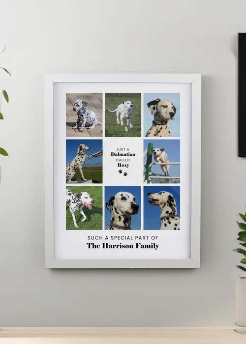 Personalised Memento Company Pet Multi Photo Upload White Framed Print - One Size Image 3