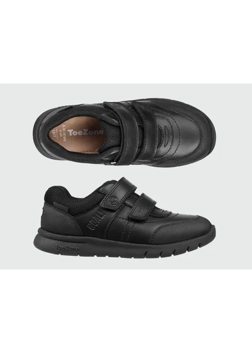 ToeZone Boys Black Strike Football Rip Tape School Shoes - Size 8 infants Image 2