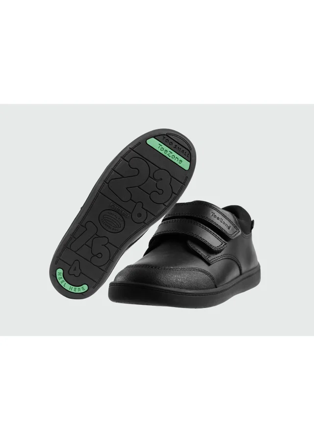 ToeZone Boys Black Oliver Smart Ortholite School Shoes