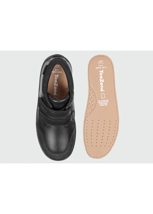 ToeZone Boys Black Oliver Smart Ortholite School Shoes - Size 13 Infants Image 3