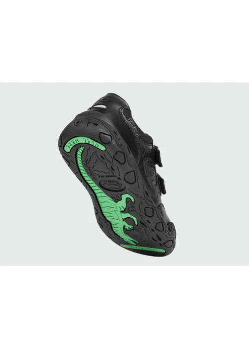 ToeZone Boys Black Luca Dinosaur Rip Tape School Shoes (Younger 8 - Older 2) - 13 Infants Image 5