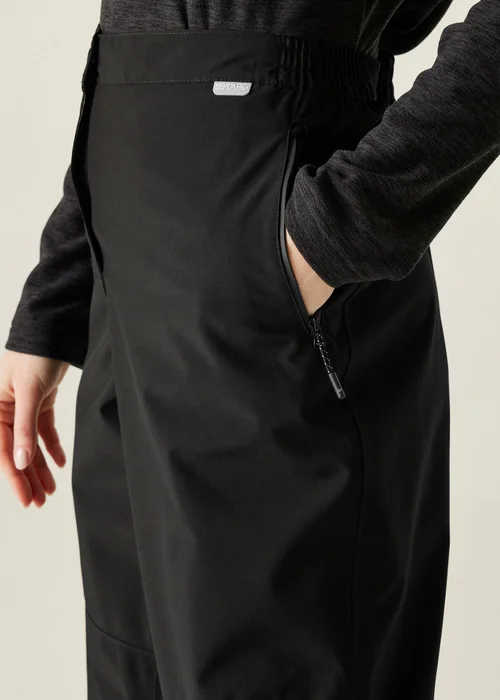 Regatta Black Highton Waterproof Breathable Isotex Stretch Overtrousers - L Image 4