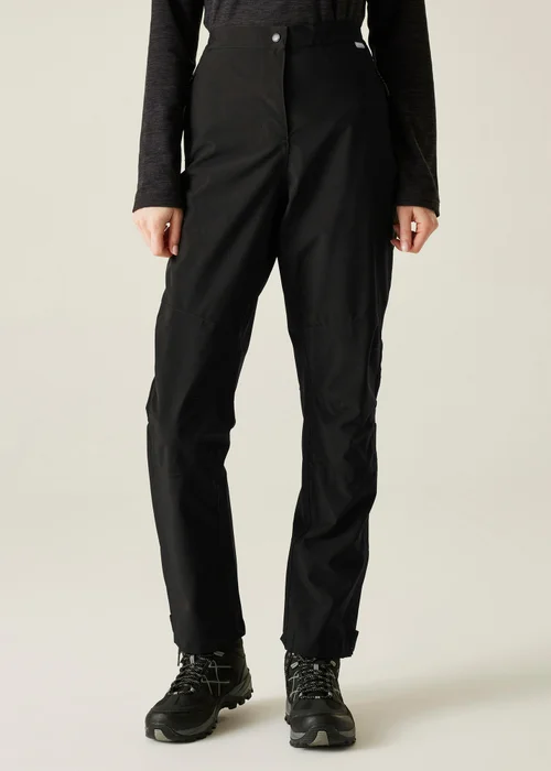 Regatta Black Highton Waterproof Breathable Isotex Stretch Overtrousers - L Image 1