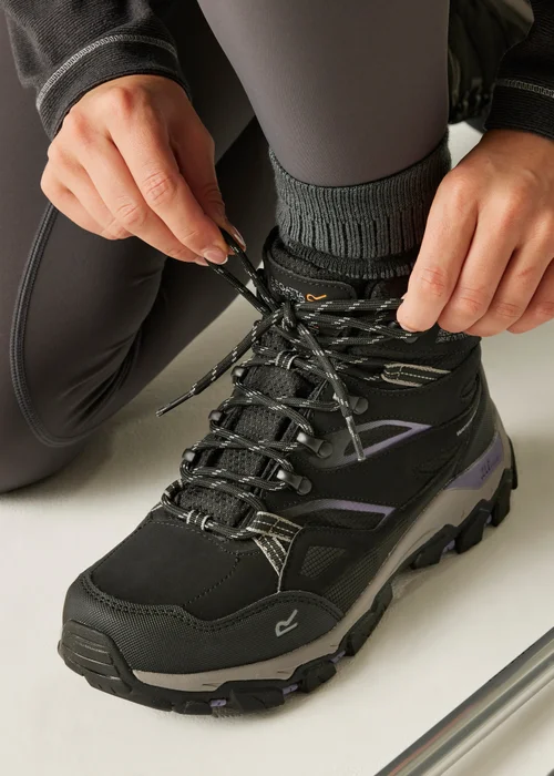 Regatta Black Purple Sage Holcombe III Waterproof Breathable Isotex Walking Boots - Size 8 Image 3