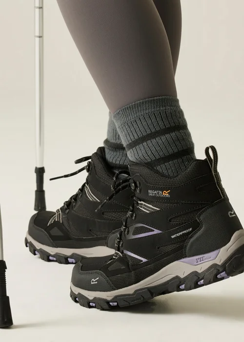 Regatta Black Purple Sage Holcombe III Waterproof Breathable Isotex Walking Boots - Size 8 Image 2