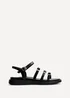 Linzi Twilight Black Faux Leather Triple Buckle Footbed Sandals - Size 6 Image 2