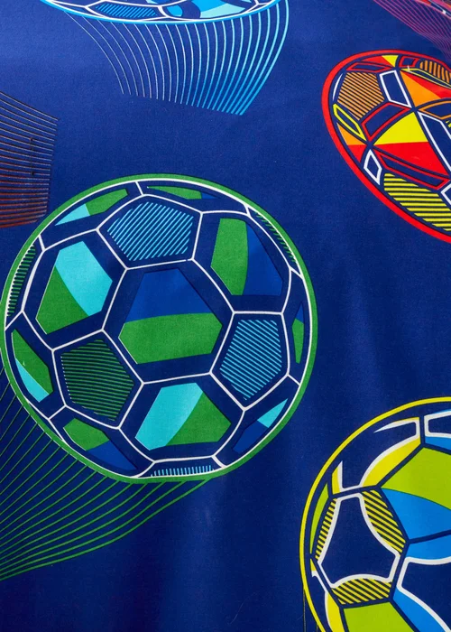 Catherine Lansfield Bright Football Reversible Duvet Cover Set Navy Blue - Single Image 4