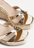 Linzi Tequila Gold Faux Leather Crossover Espadrille Inspired Wedge - Size 5 Image 4