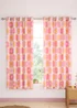Catherine Lansfield Retro Daisy Fully Reversible Eyelet Curtains Pink - 66W X 72D (168x183cm) Image 2