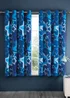 Catherine Lansfield Ombre Stars Fully Reversible Eyelet Curtains Blue - 66W X 72D (168x183cm) Image 2