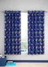 Catherine Lansfield Bright Football Fully Reversible Eyelet Curtains Navy Blue - 66W X 72D (168x183cm) Image 3