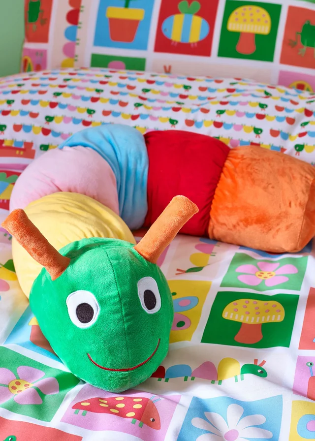 Catherine Lansfield Kids Bright Charlee Caterpillar 3D Shaped Cushion