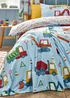 Catherine Lansfield Kids Digger Dreams Cosy Blue Fleece Blanket Throw - One Size Image 3