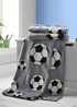 Catherine Lansfield Cosy Grey Football Fleece Blanket Throw - One Size Image 1