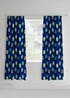 Catherine Lansfield Kids Football Lined Pencil Pleat Curtains Blue - 66W X 72D (168x183cm) Image 2