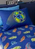 Catherine Lansfield Bright Blue Football Fitted Sheet - Single Image 1
