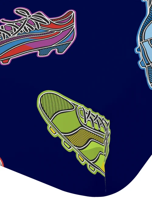 Catherine Lansfield Bright Blue Football Fitted Sheet - Single Image 3