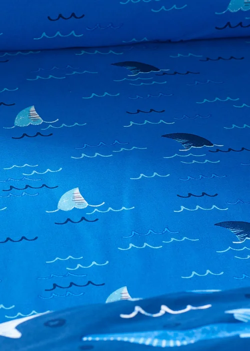 Catherine Lansfield Kids Blue Jawsome Shark Fitted Sheet - Junior Image 2