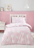 Catherine Lansfield Brushed Cotton Hearts Reversible Double Duvet Cover Set Pink - Junior Image 1