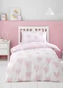 Catherine Lansfield Brushed Cotton Hearts Reversible Double Duvet Cover Set Pink - Junior Image 2