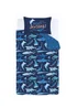 Catherine Lansfield Kids Jawsome Shark Reversible Duvet Cover Set Navy Blue - Junior Image 5