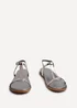 Linzi Saylor Pewter Faux Leather Textured T Bar Sandals - Size 6 Image 3