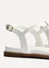 Linzi Saylor White Faux Leather Textured T Bar Sandals - Size 5 Image 5