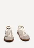 Linzi Saylor Gold Faux Leather Textured T Bar Sandals - Size 4 Image 3