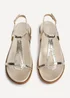 Linzi Saylor Gold Faux Leather Textured T Bar Sandals - Size 4 Image 5
