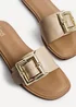 Linzi Tyla Taupe Faux Leather Flat Slider Sandal - Size 6 Image 5