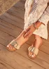 Linzi Tyla Taupe Faux Leather Flat Slider Sandal - Size 6 Image 6