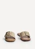 Linzi Tyla Taupe Faux Leather Flat Slider Sandal - Size 6 Image 3