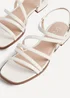 Linzi Lucie White Faux Leather Strappy Sandals - Size 3 Image 5