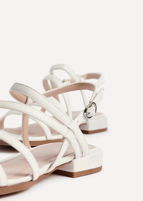 Linzi Lucie White Faux Leather Strappy Sandals - Size 3 Image 4