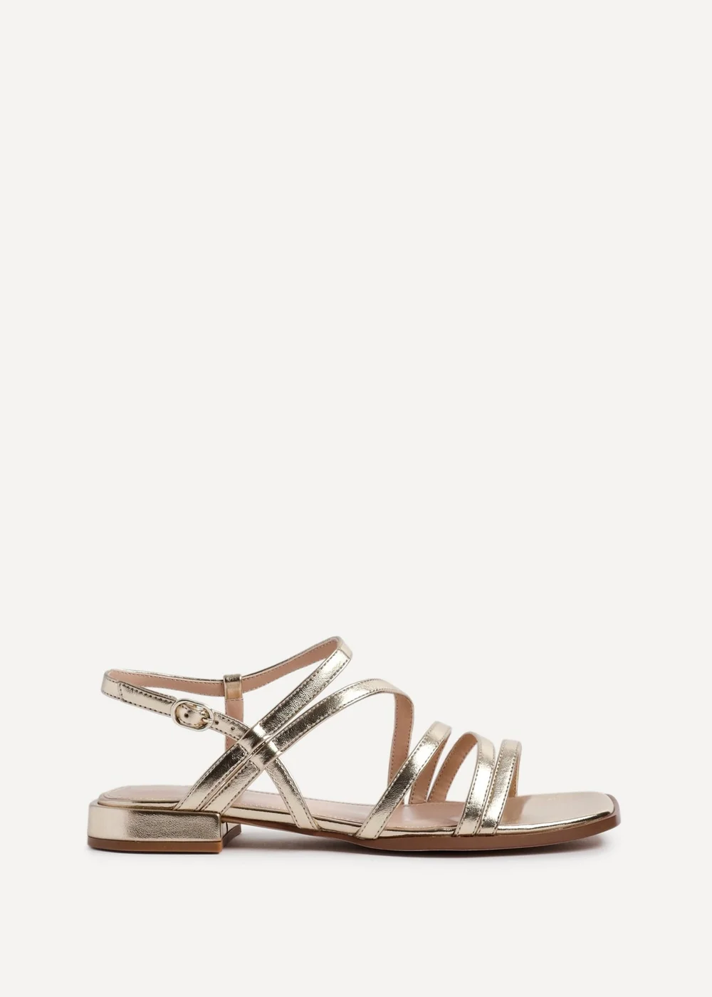 Linzi Lucie Gold Faux Leather Strappy Sandals - Size 6 Image 2